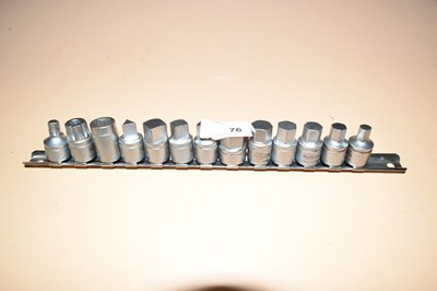 Lot 76 - Blue Point oil drain plug key set, thirteen in...