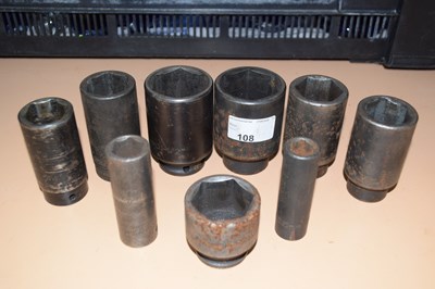 Lot 108 - Quantity of impact sockets including 40mm,...