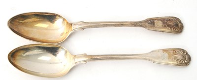 Lot 72 - A pair of Victorian shell and thread pattern...