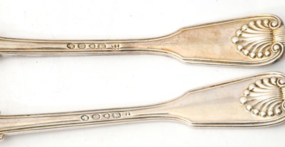 Lot 72 - A pair of Victorian shell and thread pattern...