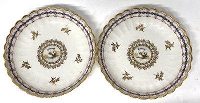 Lot 318 - Pair of Caughley Porcelain Saucers in the L'Amitie Pattern c.1780