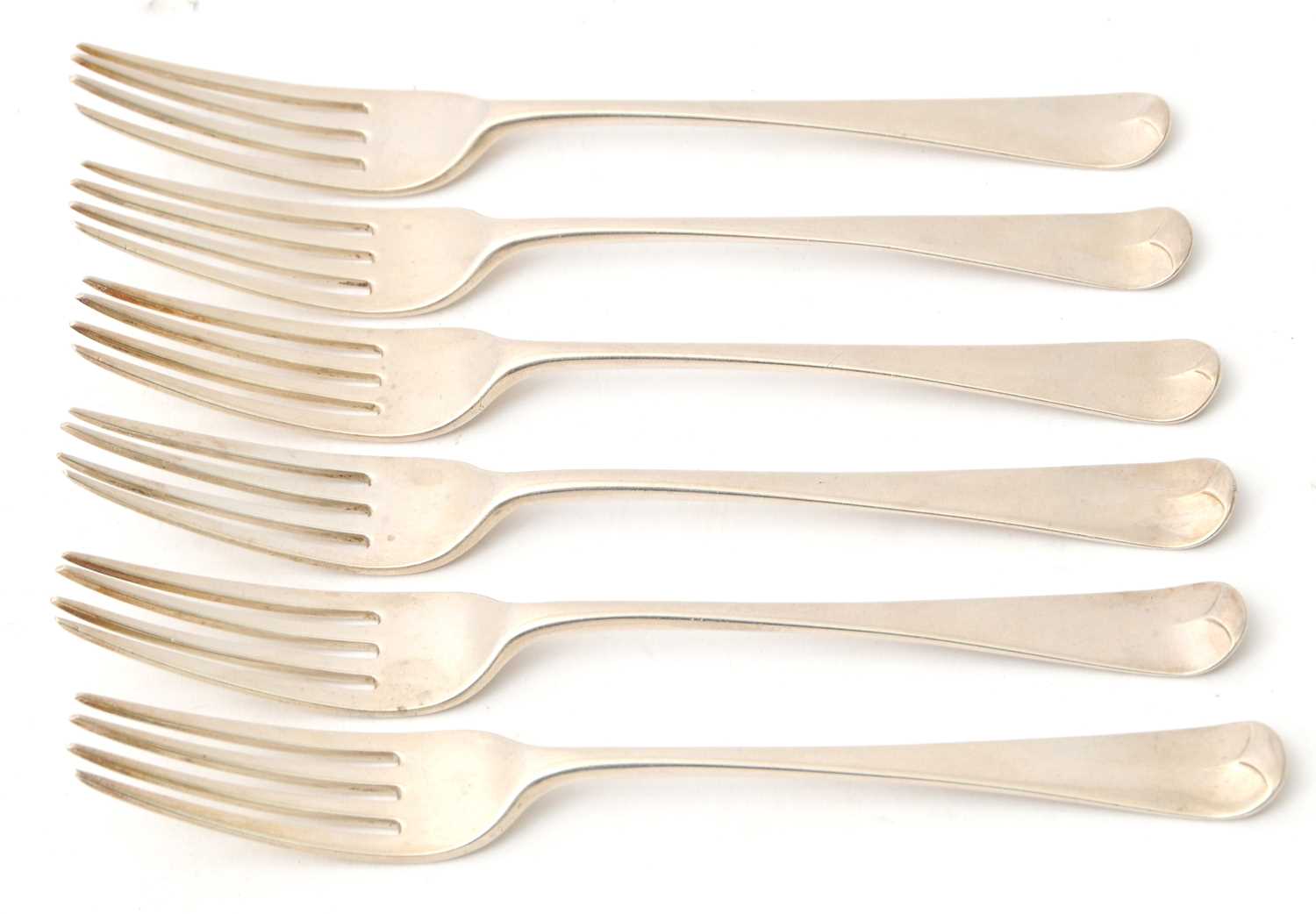 Lot 74 - A set of six George III Old English pattern...
