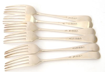 Lot 74 - A set of six George III Old English pattern...