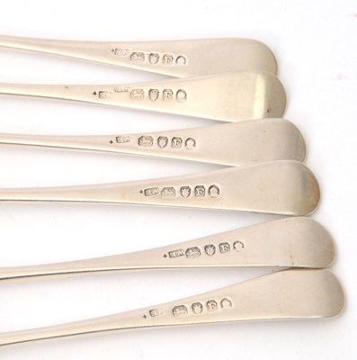 Lot 74 - A set of six George III Old English pattern...