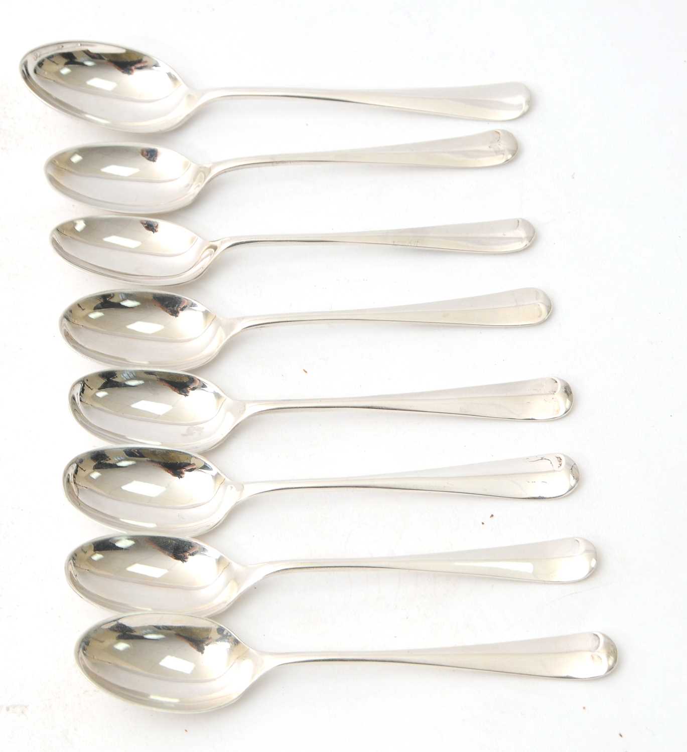 Lot 11 - A group of eight silver Hanovarian rat tail...
