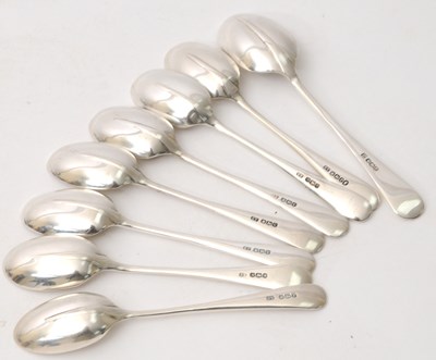 Lot 11 - A group of eight silver Hanovarian rat tail...