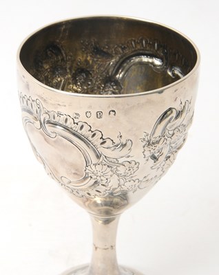 Lot 13 - A George III silver goblet, the body heavily...