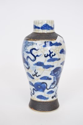 Lot 3 - Chinese porcelain crackle ware vase of...
