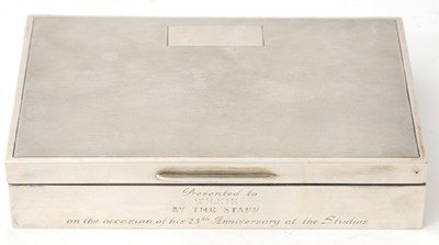 Lot 30 - An Elizabeth II silver table cigarette box of...