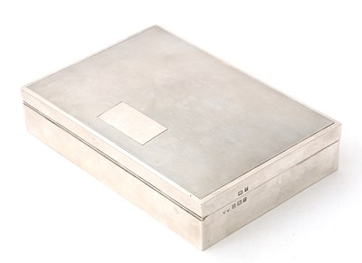 Lot 30 - An Elizabeth II silver table cigarette box of...