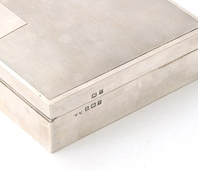 Lot 30 - An Elizabeth II silver table cigarette box of...