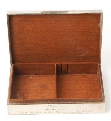 Lot 30 - An Elizabeth II silver table cigarette box of...