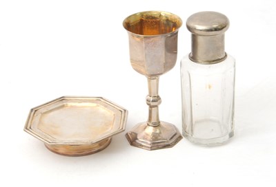 Lot 32 - A silver travelling communion set in fitted...