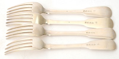 Lot 44 - A group of four George IV silver fiddle...