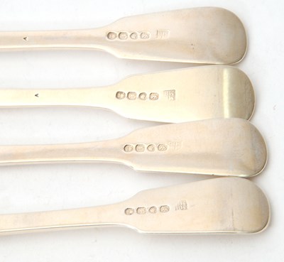 Lot 44 - A group of four George IV silver fiddle...