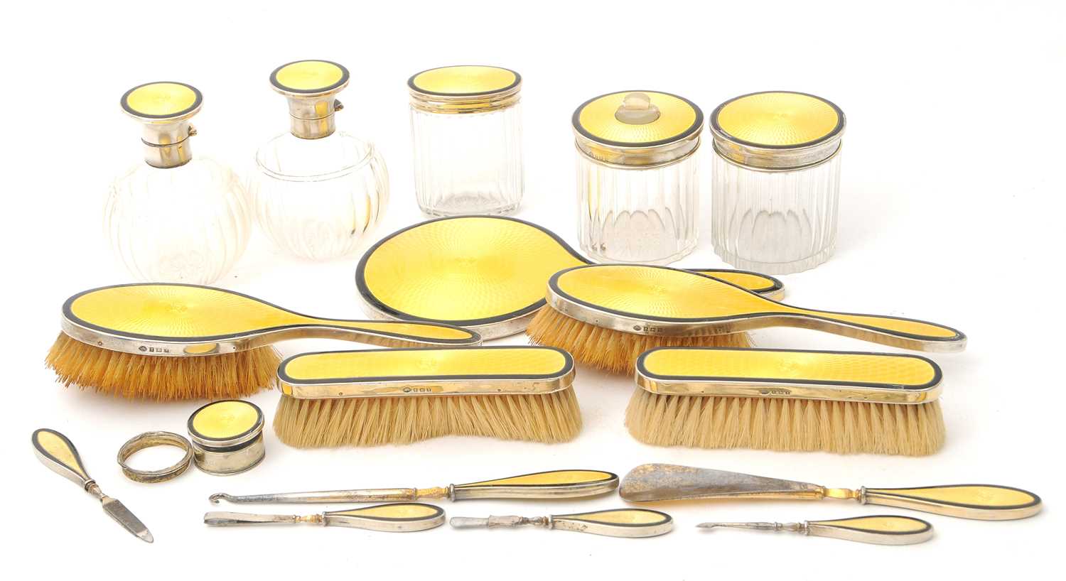 Lot 47 - An extensive Art Deco silver and enamel...