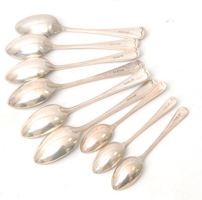 Lot 48 - A group of six silver Old English thread...