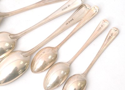 Lot 48 - A group of six silver Old English thread...