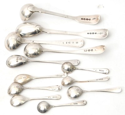 Lot 51 - Mixed Lot: Five long handled mustard spoons...