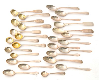Lot 52 - Mixed Lot: Four silver teaspoons, two fiddle...