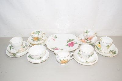 Lot 18 - A Adderley rose decorated tea set