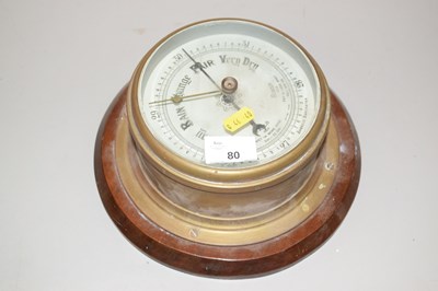 Lot 80 - A brass cased ships barometer