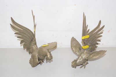Lot 105 - A pair of metal fighting cocks