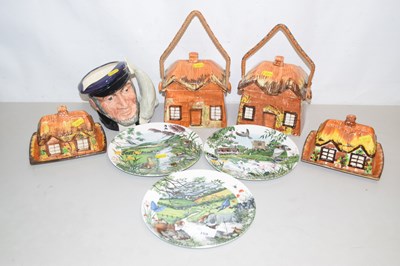 Lot 159 - A group of Cottage ware biscuit barrels and...