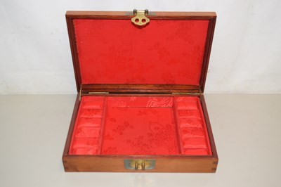 Lot 167 - A Chinese hardwood jewellery box