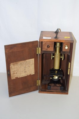 Lot 168 - Brass students microscope, unbranded