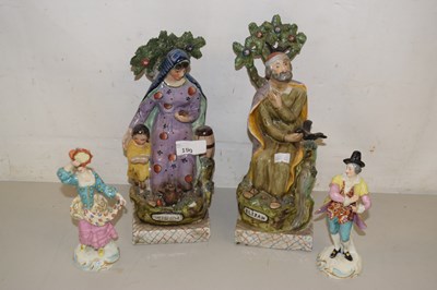 Lot 190 - Pair of reproduction Staffordshire figures of...