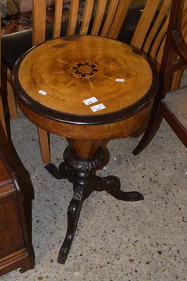 Lot 260 - Victorian walnut and inlaid sewing table with...