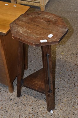 Lot 271 - Small arts and craft style oak plant stand...