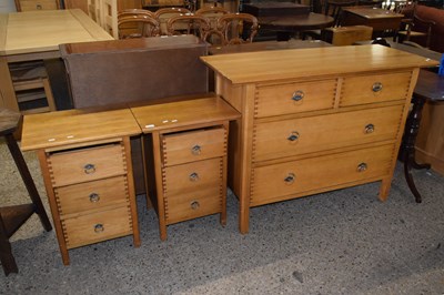 Lot 272 - A pair of modern three drawer bedside cabinets...