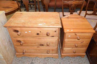 Lot 278 - 20th Century pine three drawer chest and a...