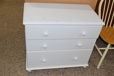 Lot 282 - A cream painted three drawer chest