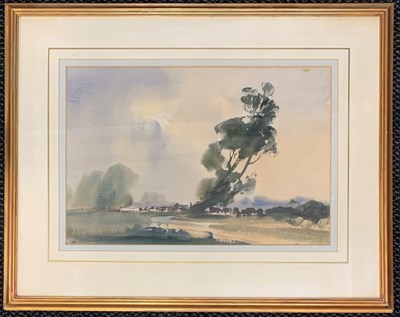 Lot 19 - John Burman (b.1936), Landscape with grazing...
