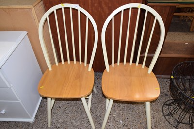 Lot 283 - Pair of stick back kitchen chairs