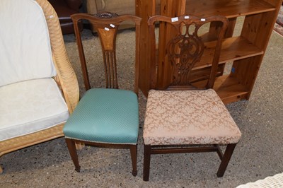 Lot 300 - An Edwardian mahogany and inlaid bedroom chair...