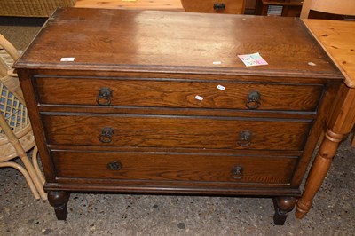 Lot 302 - An early 20th Century oak three drawer chest