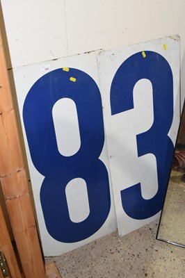 Lot 328 - Two sheet metal numbers 8 and 3
