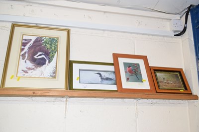 Lot 207 - Mixed Lot: Small oil on board study of a tiger...