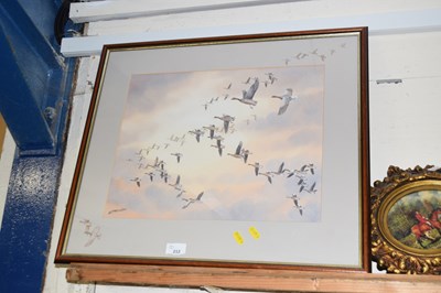 Lot 212 - Simon Trinder, study of a Skein of Geese,...