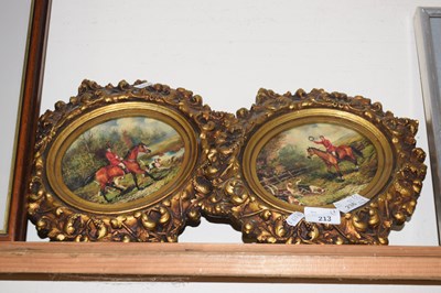 Lot 213 - A pair of reproduction oleograph studies of...