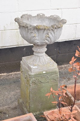 Lot 335 - Concrete urn and pedestal