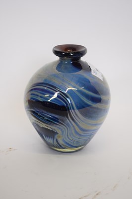 Lot 51 - An Art Glass vase with a blue streaked design...