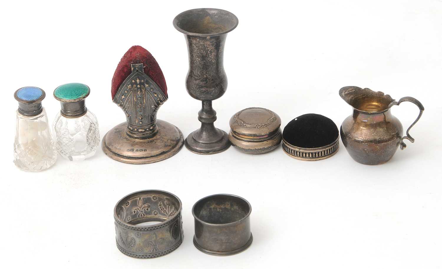 Lot 76 - Mixed Lot: A Bishop's mitre pin cushion,...