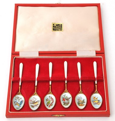 Lot 90 - A cased set of six Elizabeth II silver and...