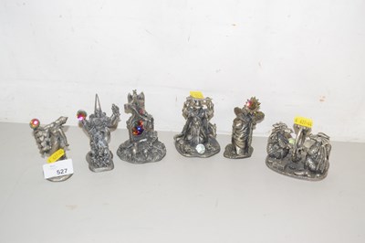 Lot 527 - A group of six Myth & Magic pewter and crystal...