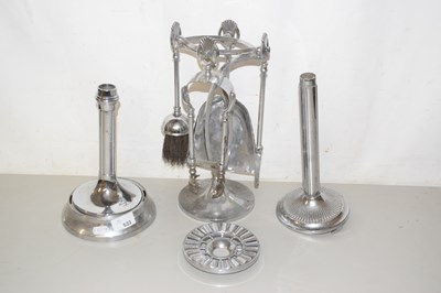 Lot 533 - Chrome finish fire tool set and other assorted...